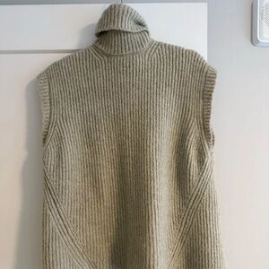 Sleeveless Ribbed Turtleneck Sweater